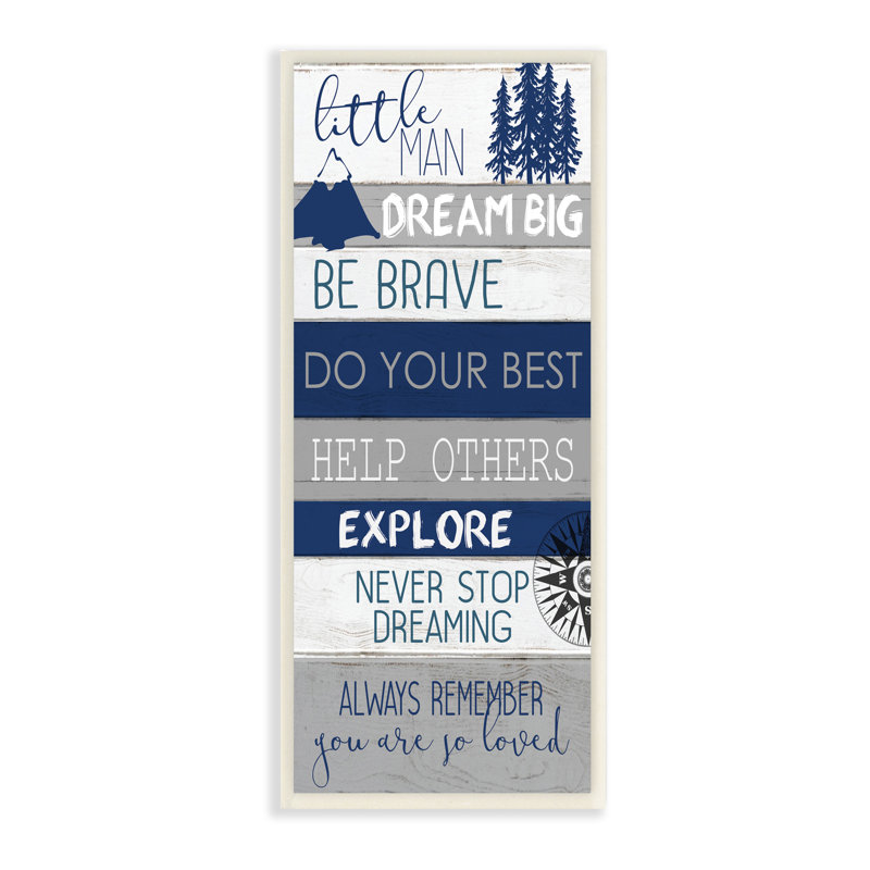 Petit homme rêve «Big Compass», H 17 po x l 7 po x P 0,5 po, Plaque murale