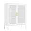 Unité de rangement en métal blanc, 2 tablettes réglables à portes, acier haute résistance, protection contre la saleté, pour garage garage, armoire de 15,54 po de largeur, structure en acier laminé à froid blanc, structure robuste