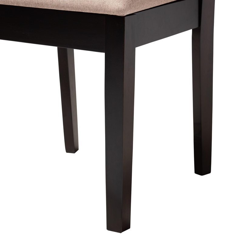 Baxton Studio Rita Modern Grey And Dark Brown Finished Wood 5-Piece Dining Set, Tan