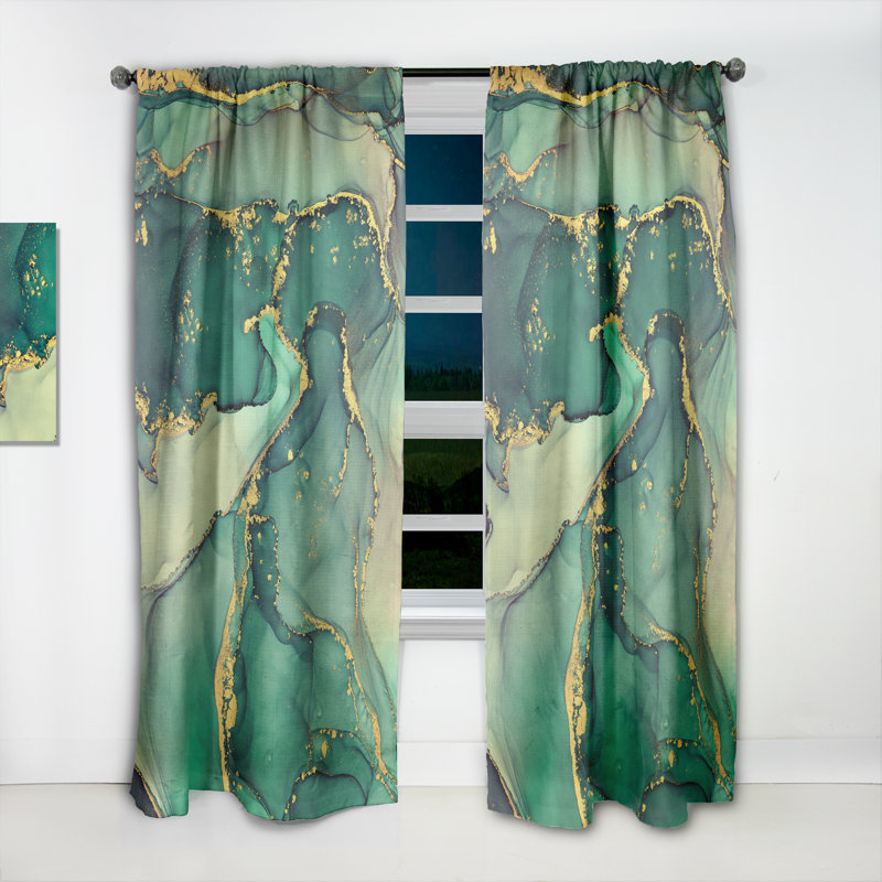 Paire de rideaux semi-transparents avec passe-tringle, L 52 po x L 120 po