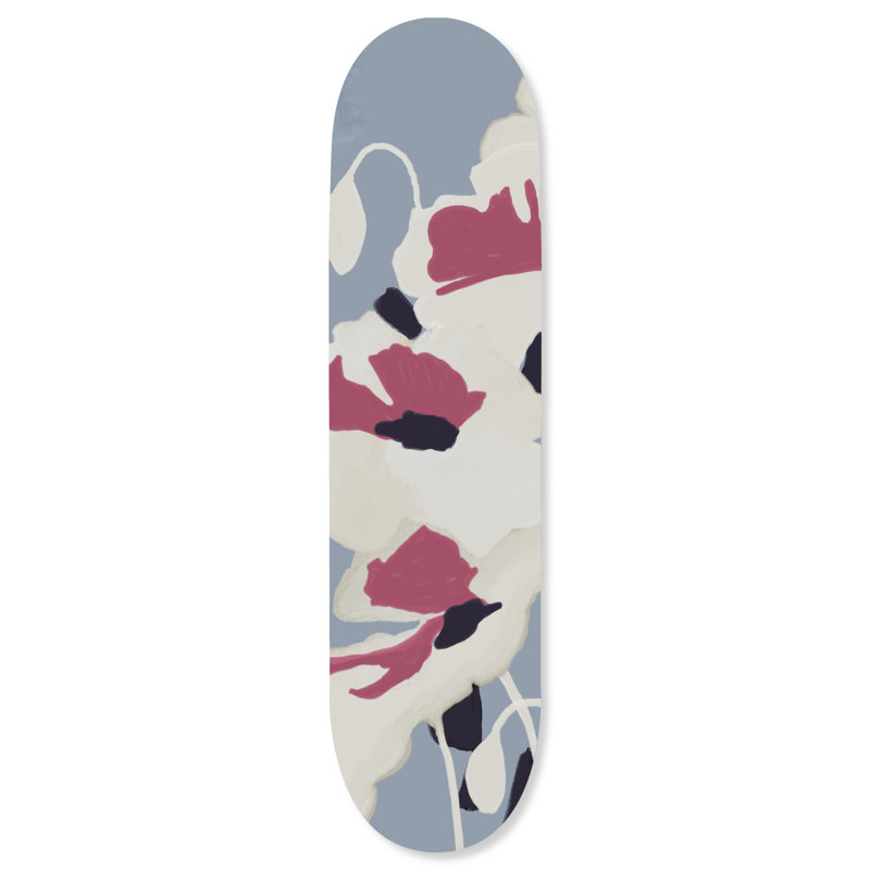 Tableau mural en acrylique découpé « In Bloom II Skateboard », facile à accrocher, style moderne, par Notoriart, 1 panneau, 20 x 81 cm