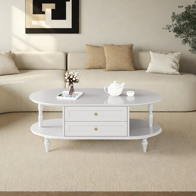 Modern Wood Coffee Table with Open Shelf