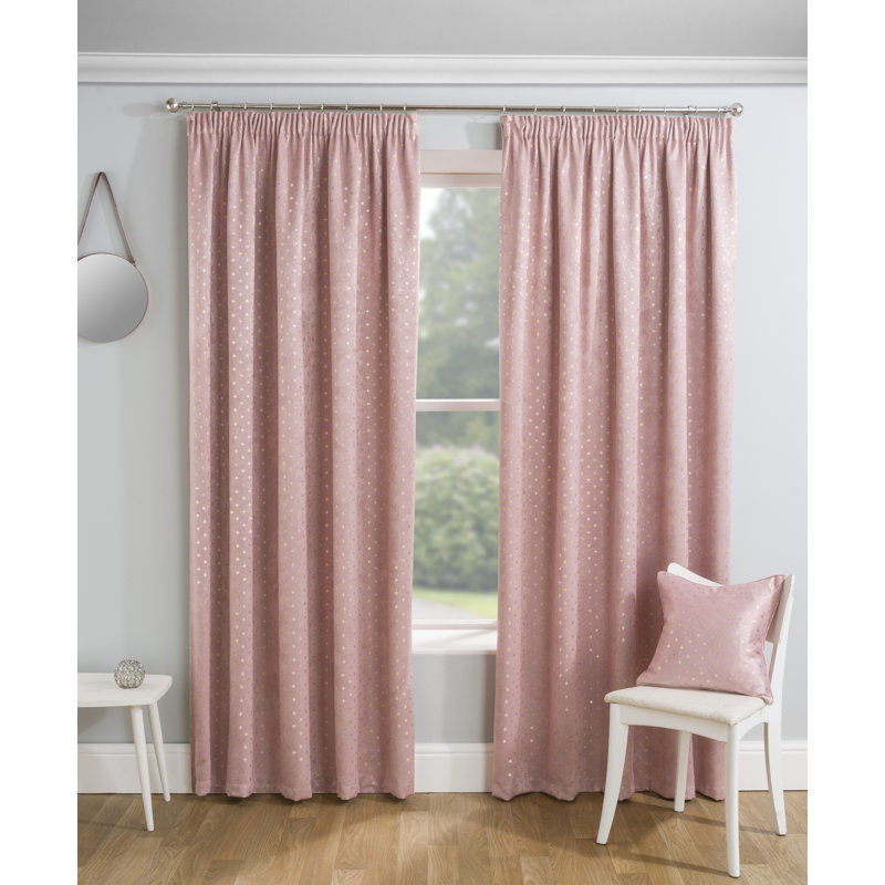 Floresita Room Darkening Curtain Pair, Blush, 168 W x 229 D cm
