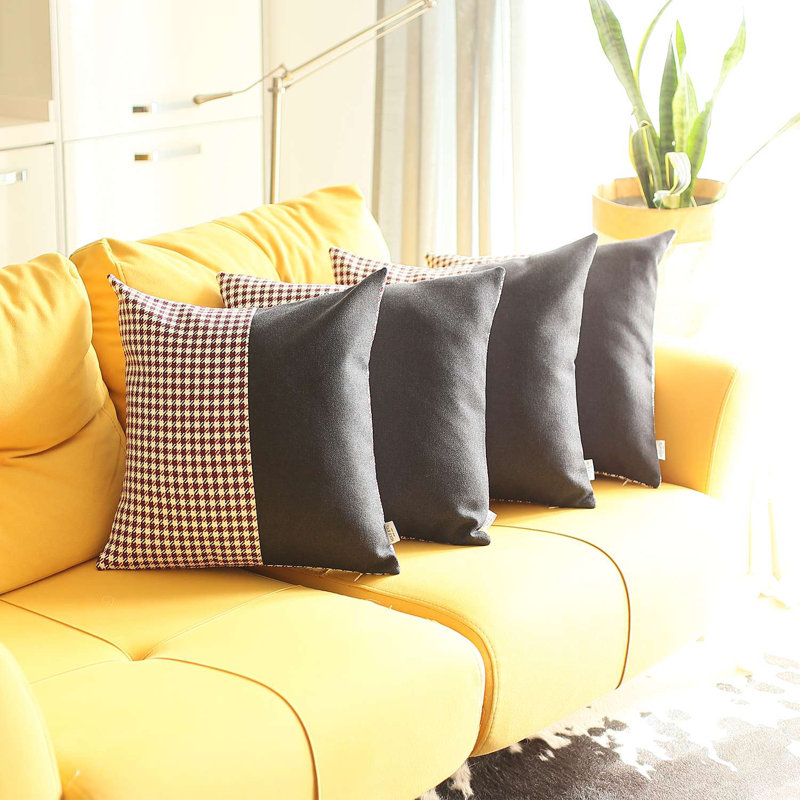 Housses de coussin en similicuir, Noir