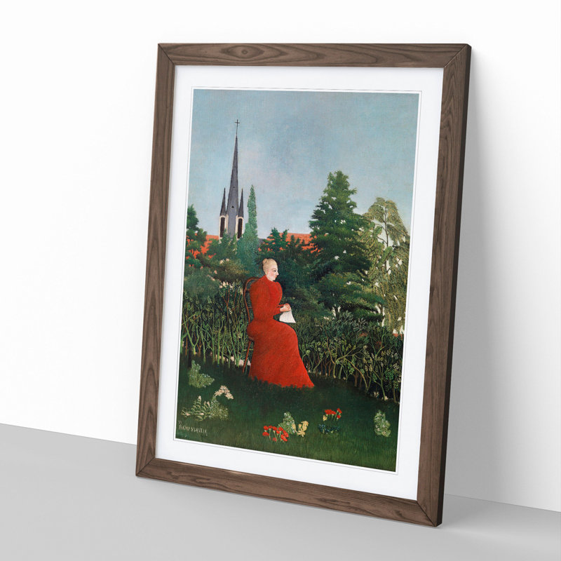 Portrait of a Woman by Henri Rousseau - Framed Print, Walnut Framed, 48cm H x 36cm W x 2cm D