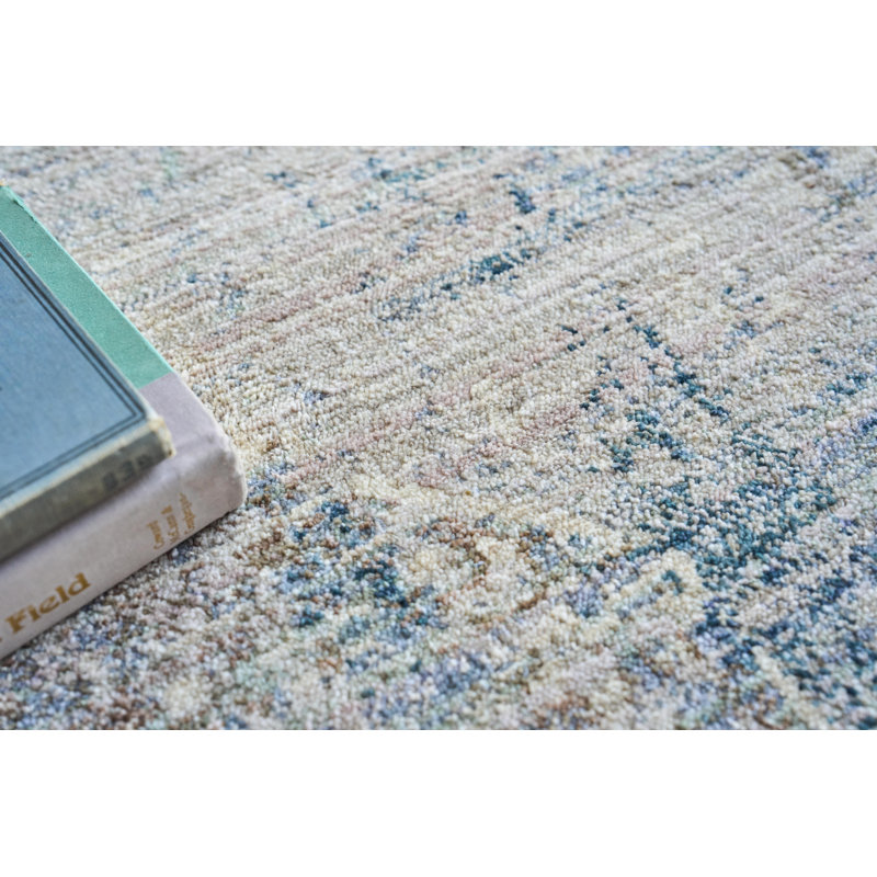 Vintage Looms Beige/Blue Polyester powerloom Area Rug, Rectangle 2' x 3'