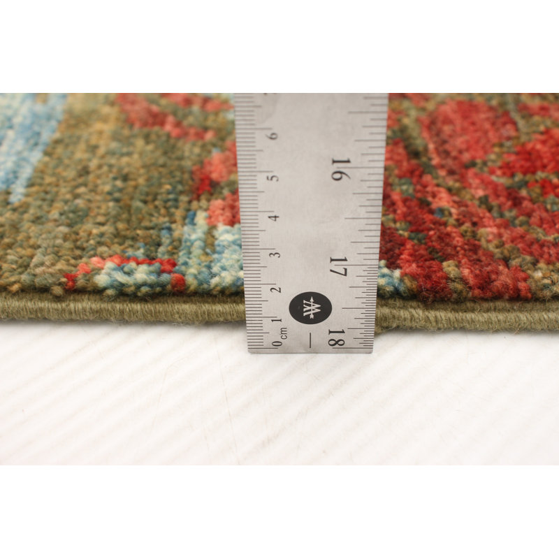 Tapis décoratif en laine de conception unique noué à la main New Age 4 pi 2 po x 5 pi 10 po Dezya