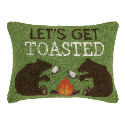 Cabin, Bear, Canoe Hook Wool Lumbar Pillow