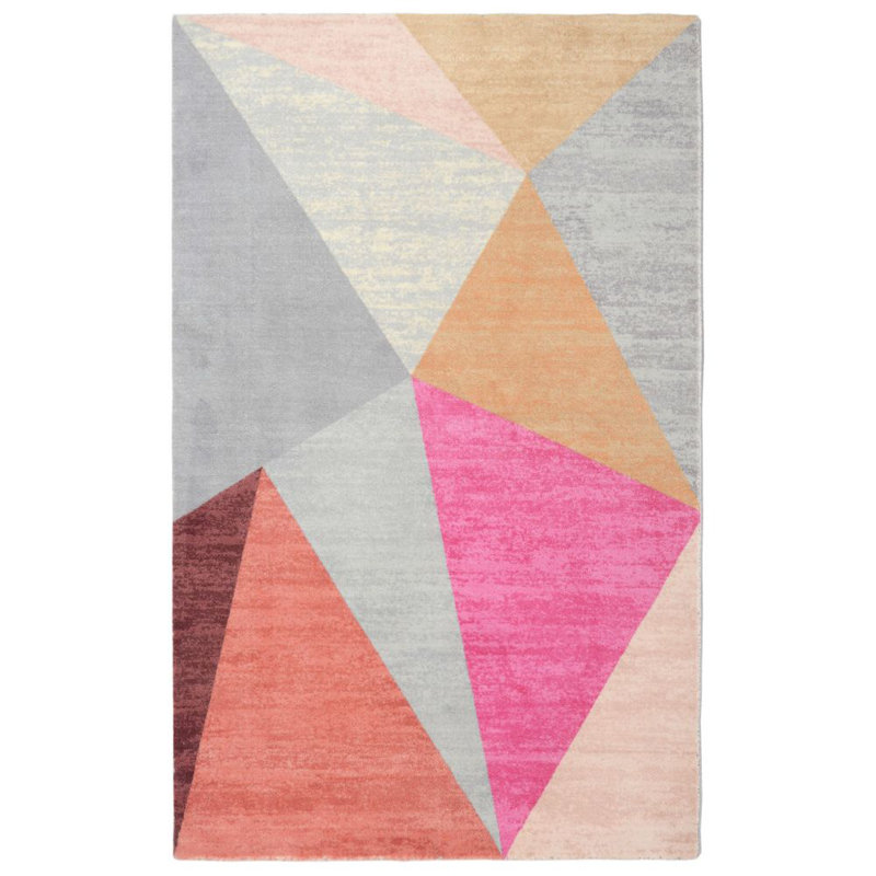 Tapis rose / gris Boudreaux, Rectangle 2 pi x 6 pi