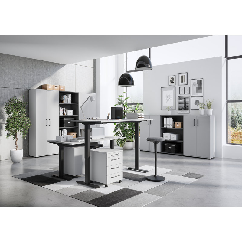 Chien 2 -Door 4 -Shelf Storage Cabinet, Marble