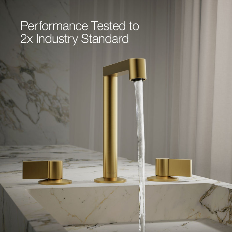 Components Bathroom Sink Handles With Lever Design, Vibrant Brushed Moderne Brass