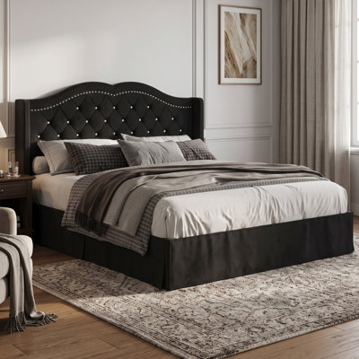 Lit plateforme tapissier simple Almanzo