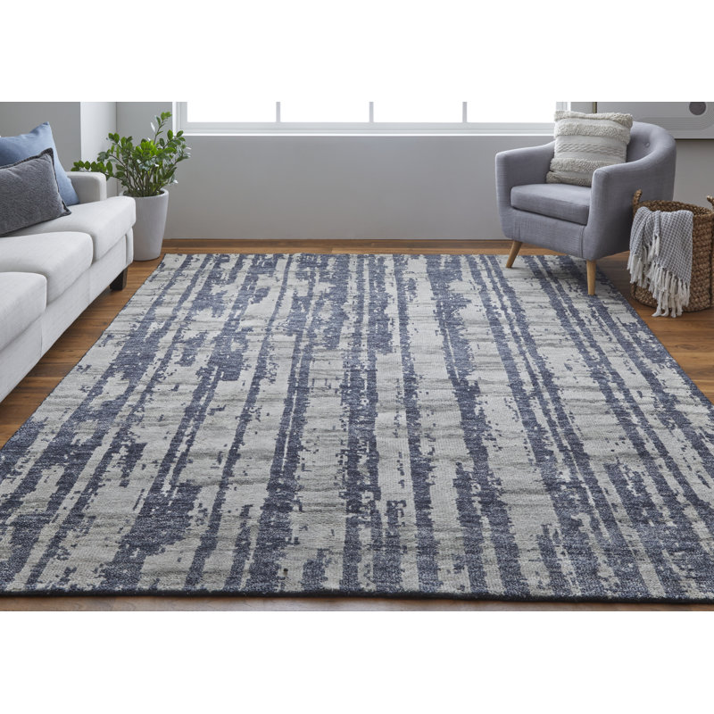 Altmar Modern Abstract, Blue/Gray/Taupe Area Rug, Rectangle 2' x 3'