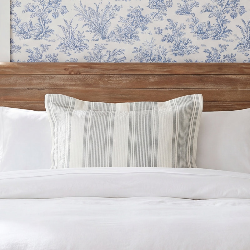 Clover 100% Linen Striped Sham, King