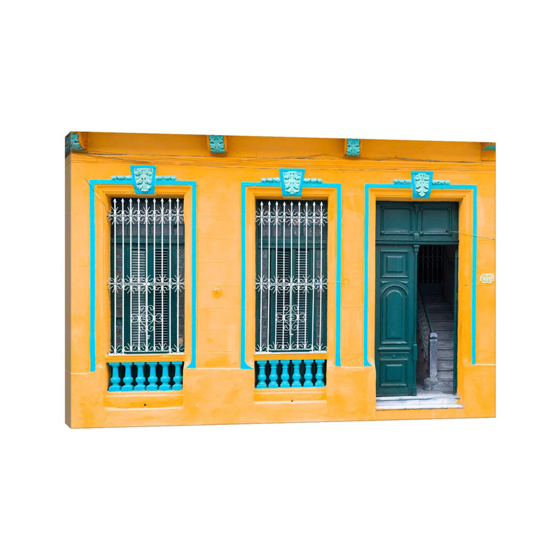 Havana Orange FaÃ§ade by Philippe Hugonnard - Wrapped Canvas Print, 20.32 cm H x 30.48 cm W
