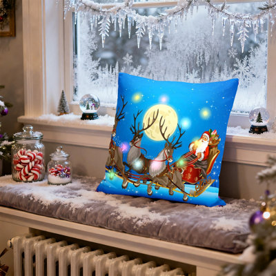 Christmas LED Pillows Holiday Gifts LED Pillows That Can Flash Or Stay On Two Mode Switching Printed Sofa Pillows Cushions Pillowcases
