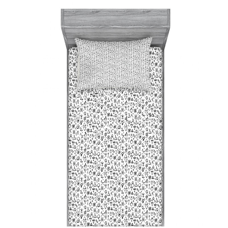 Microfiber Geometric Sheet Set, Twin XL Sheet Set with 1 Pillowcase