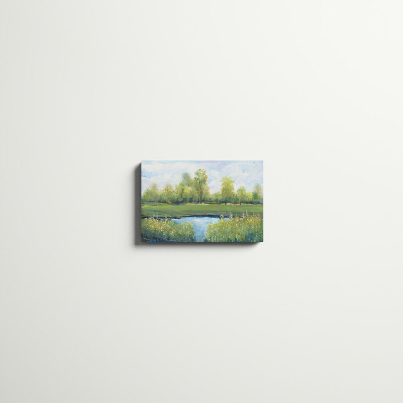 «Tranquil Park II», peinture sur toile, H 12 po x l 18 po