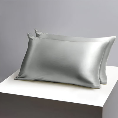 Easy Care Satin Pillow Covers (Set of 2) - Envelope Closure, Wrinkle-Free, Silky Satin Fabric