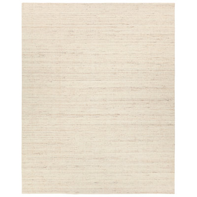 Hued SLO02 Handmade Solid Cream and Beige Area Rug