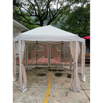 13 Ft. X 9.2 Gazebo Canopy - Steel Frame, Mesh Sidewalls For Outdoor Use, Backyard Fun Tent Strong Canopy, Entertainment