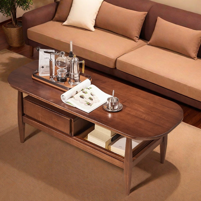 Table basse en osier de style rétro, H 17,71 po x L 55,11 po x l 21,65 po