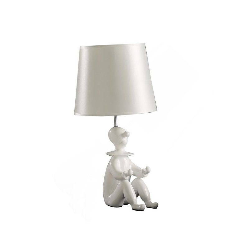 Lampe de table moderne 21,25 po en résine, Blanc