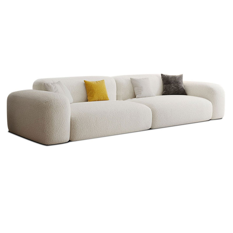 102.36" White 100% Polyester Modular Sofa cushion couch, H 28,35 po x l 110,24 po x P 39,37 po, 4