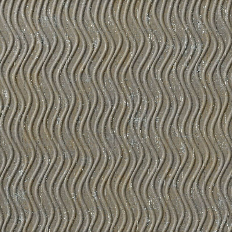 Remise verticale 4 pi Wavation MirroFlex x 8 pi Panneaux muraux 3D en PVC Glue Up 96 pieds carrés, Métal rétro