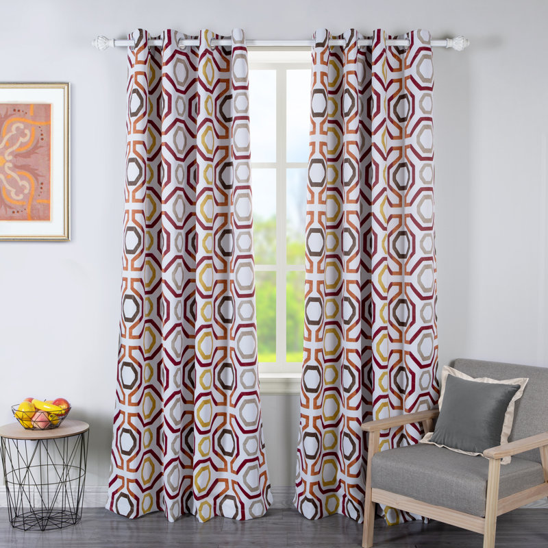 Carrena  Moroccan Geometric Boho Curtains for Living Room Bedroom Farmhouse  Semi Blackout Room Darkening Trellis Patterned Drapes 2 Panel Set 