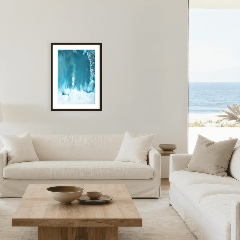 Coastal Retreat Underwater Clouds I by  - Floater Frame Print on Canvas, 40" H x 30" W x 1.125" D, Framed Matted Print, Black