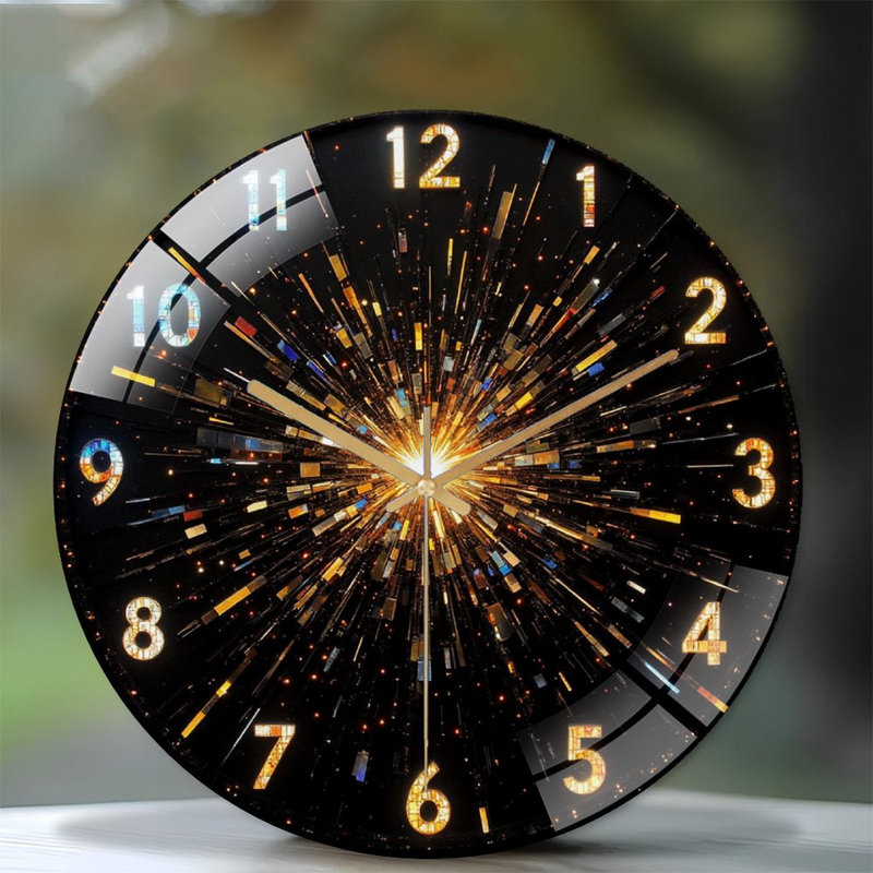 Horloge murale moderne élégante avec art unique - horloge murale moderne en verre 12 po