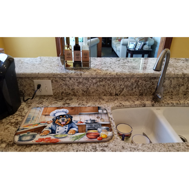 Tibetan Mastiff The Chef Dish Drying Mat