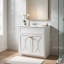 Meuble-lavabo avec lavabo en céramique Trixie, métal, bois blanc, 30 po-124812006