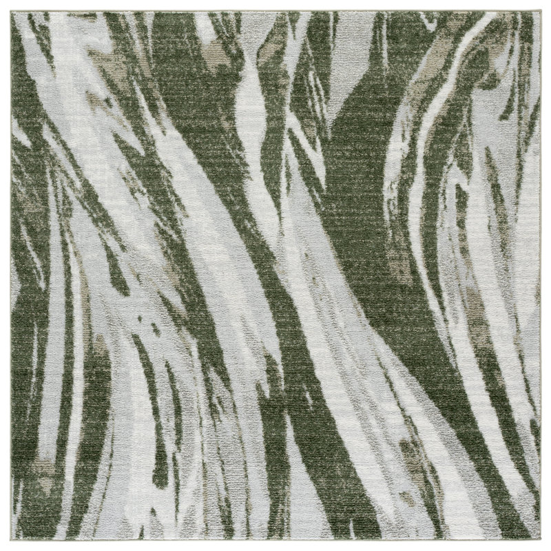 Wave Performance Abstract Indoor Rug, Square 6'7"