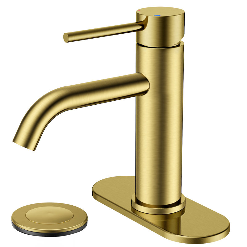  Robinet pour salle de bain à poignée simple avec bonde Forious® Ultra, Or brossé