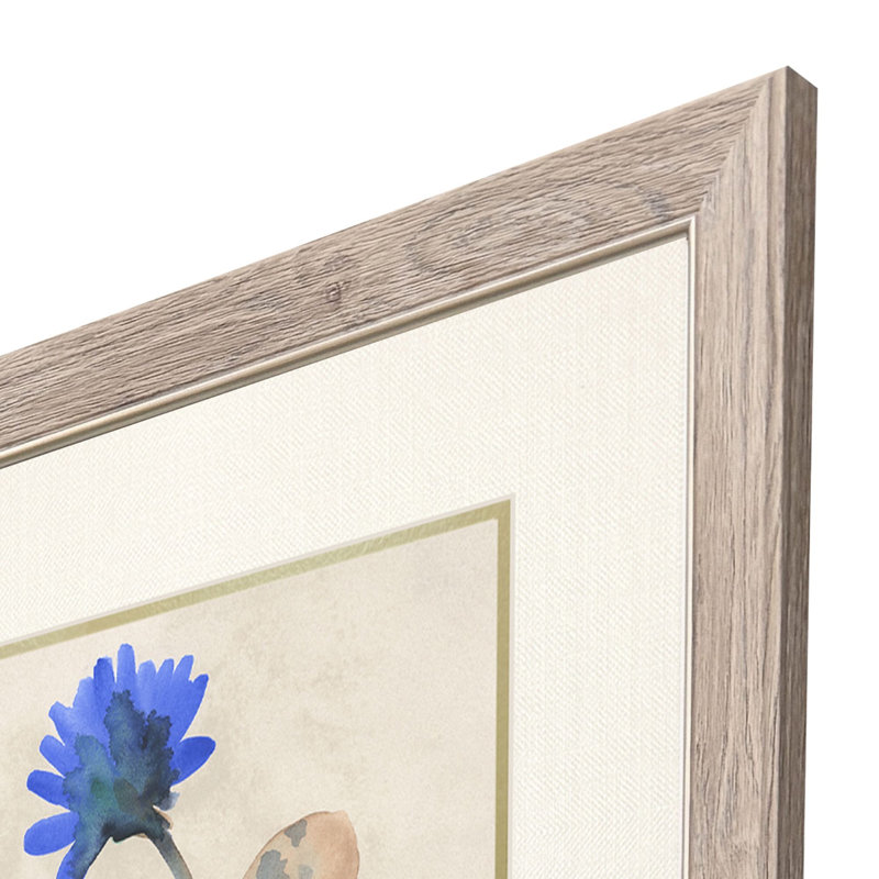 Blue Folk Garden Framed Art