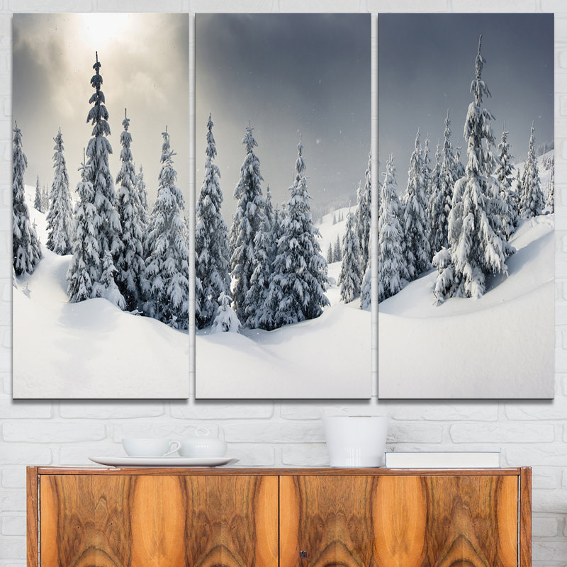 Paysage d’hiver-ensemble de 3 impressions sur toiles tendues