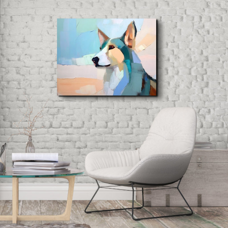 «Dog 1» sur toile, H 15 po x l 18 po
