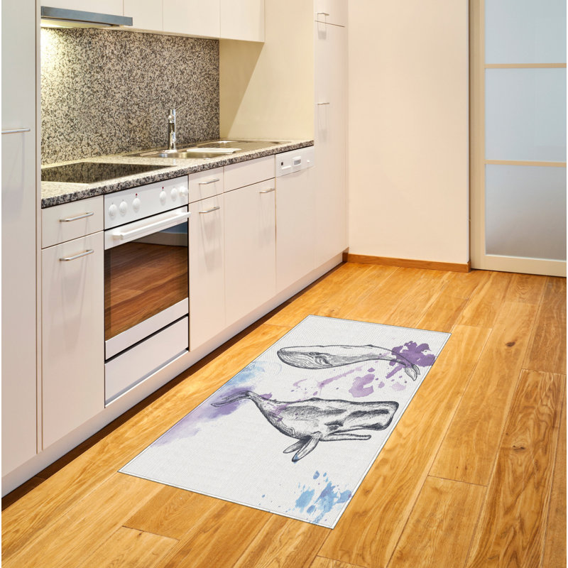 Whale High Density Long Fiber Poly Threads Decorative Area Rug Carpet, Rectangle 2'7" x 5'