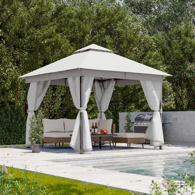 LAUSAINT HOME Outdoor Patio Gazebo 10'x10', Gray
