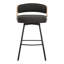 Swivel Upholstered Counter Stool with Metal Frame-453626691
