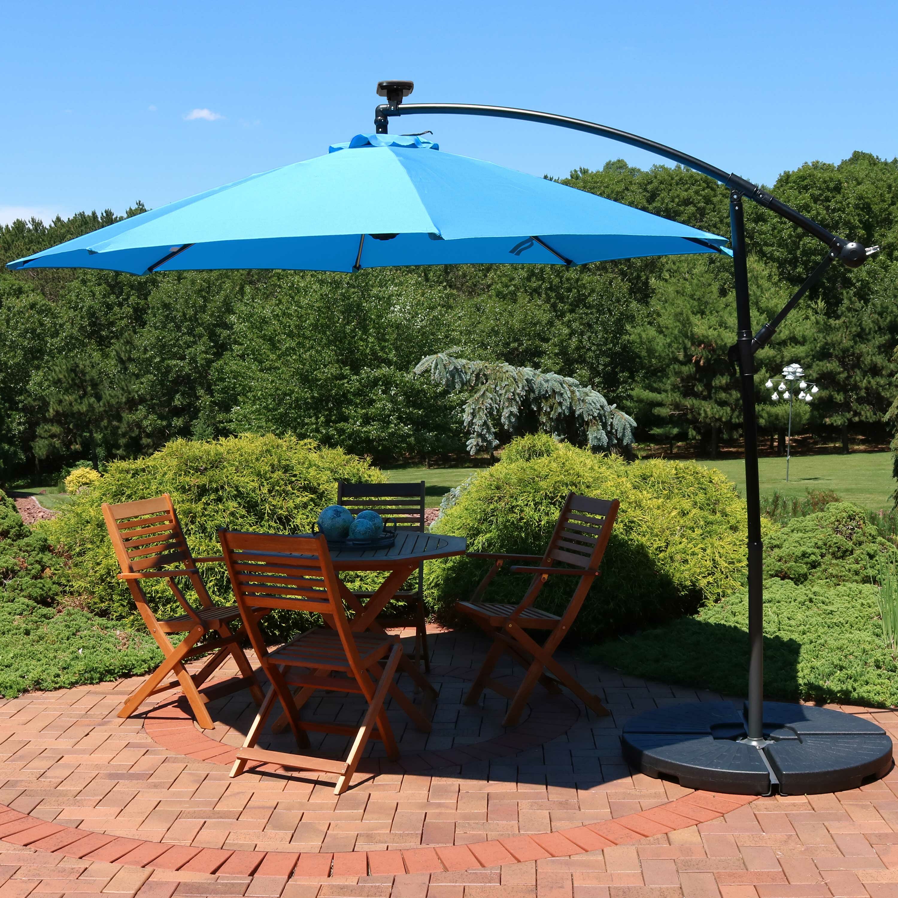 Arlmont & Co. Byron 115'' Lighted Cantilever Umbrella & Reviews | Wayfair