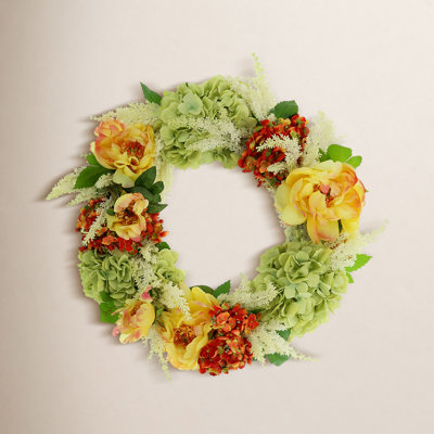 24" Hydrangea, Peony and Astilbe Wreath