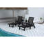 Chaise longue d'extérieur pour 2 personnes - surdimensionnée avec 5 positions, roues de patio et porte-gobelet pour bord de piscine, terrasse, noir. Et support. Noir. Pour la piscine, au bord de la piscine. Matériaux utilisés.