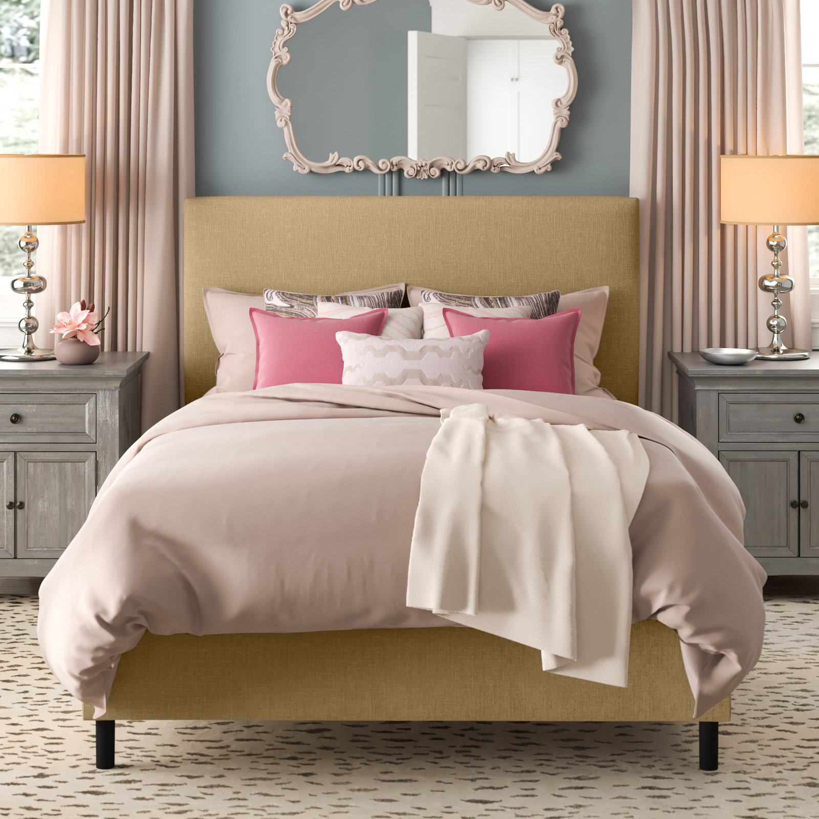 Eisley Upholstered Bed, Queen, Classic Sandstone Linen