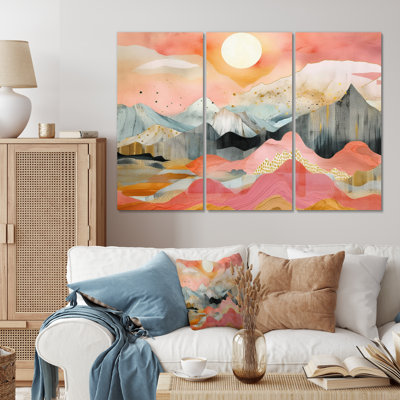 Vibrant Mountain Landscape III, impression sur toile 3 pièces