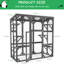 Abri d'extérieur pour chat avec six plateformes, toit imperméable, grillage en acier galvanisé, structure en bois, plateformes et fils gris, enclos pour animaux de compagnie agréable, gris