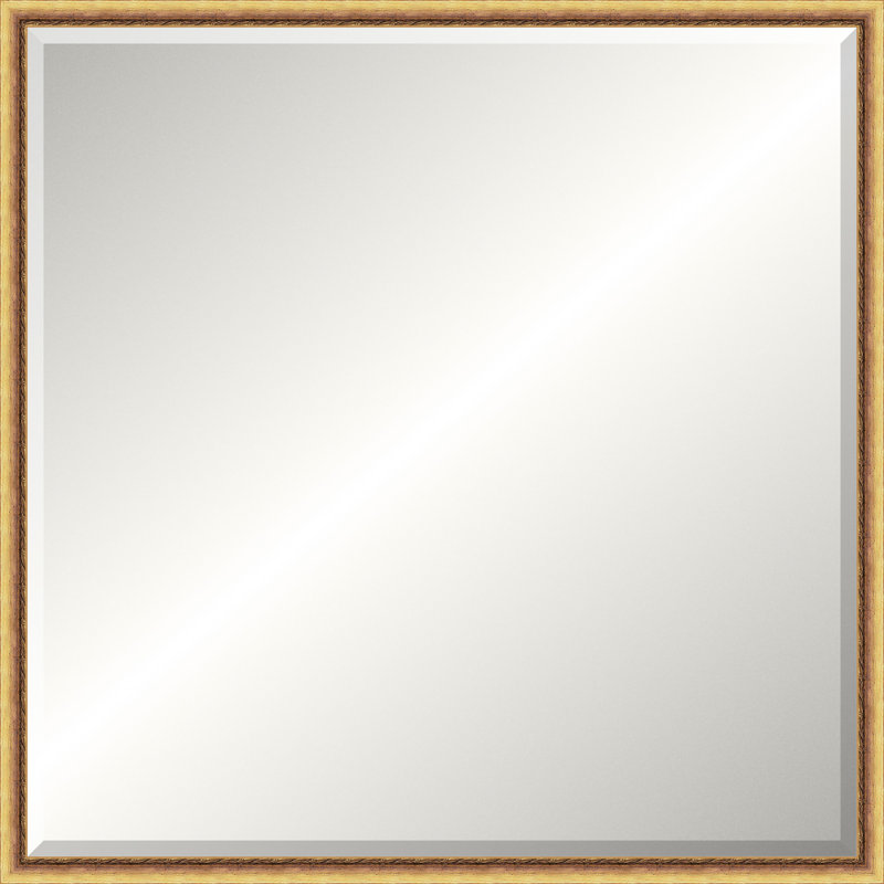 Distressed Gold Old World Mirror, Medium Square