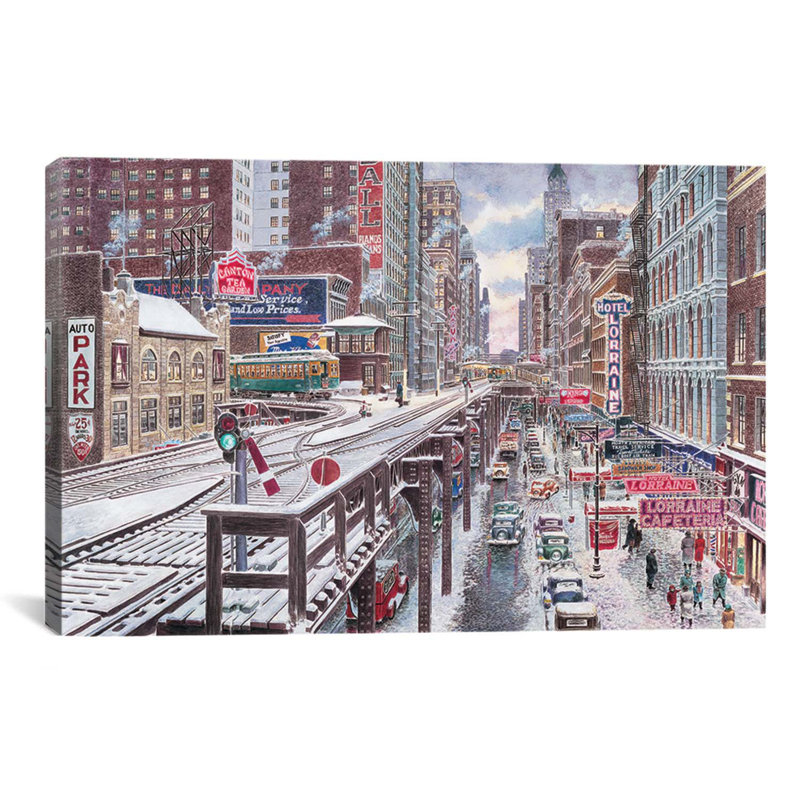 «Chicago, the Loop» par Stanton Manolakas, reproduction d'art sur toile, H 18 po x l 26 po x P 1,5 po, Toile tendue